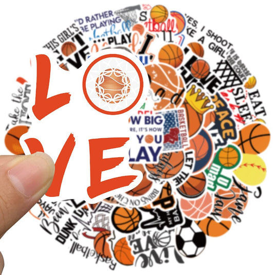 Basketball Slogan Doodle Stickers-GraffitiWallArt