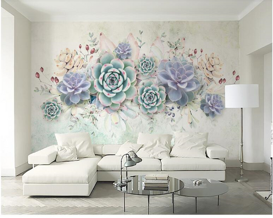 Beautiful Flowers Wallpaper Mural – Exquisite Floral Decor-GraffitiWallArt