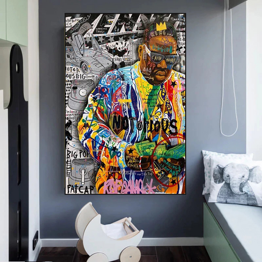 Biggie Smalls Famous Singer Canvas Wall Art For Living Room Home Decor-GraffitiWallArt