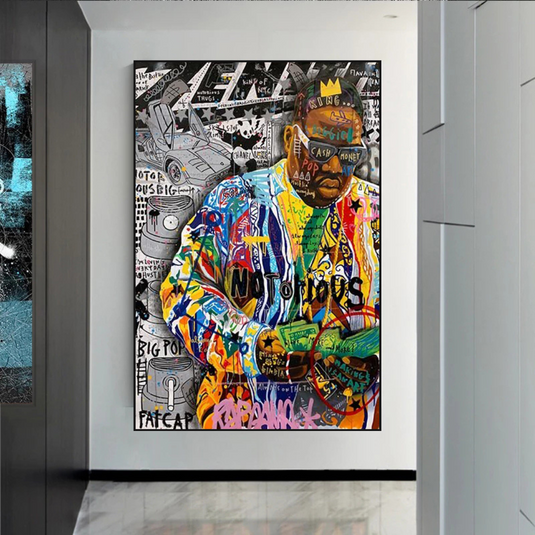 Biggie Smalls Famous Singer Canvas Wall Art For Living Room Home Decor-GraffitiWallArt