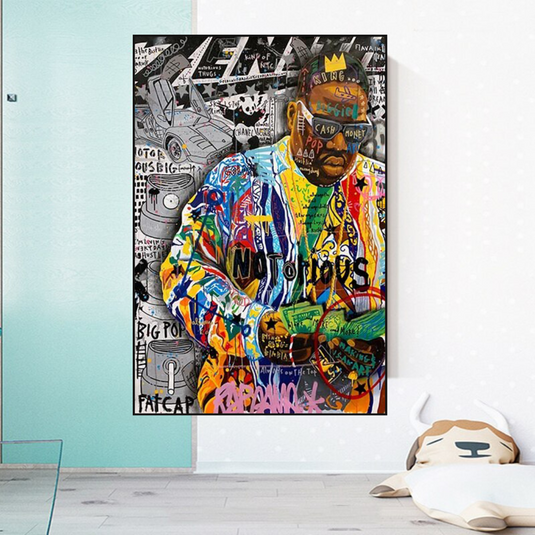 Biggie Smalls Famous Singer Canvas Wall Art For Living Room Home Decor-GraffitiWallArt