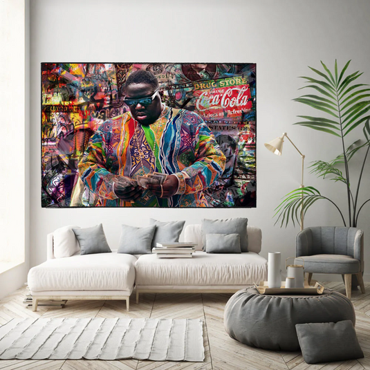Biggie Smalls Graffiti Rapper The Notorious B.I.G. Canvas Wall Art - Wall Art Decor - Famous Wall Art-GraffitiWallArt