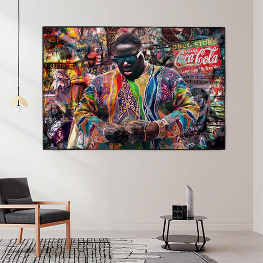 Biggie Smalls Graffiti Rapper The Notorious B.I.G. Canvas Wall Art - Wall Art Decor - Famous Wall Art-GraffitiWallArt