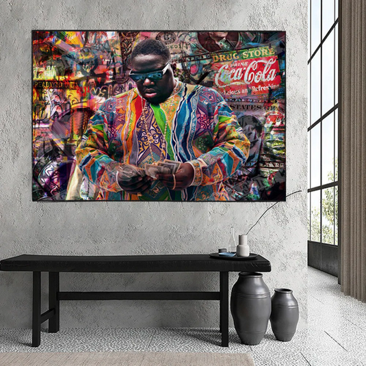 Biggie Smalls Graffiti Rapper The Notorious B.I.G. Canvas Wall Art - Wall Art Decor - Famous Wall Art-GraffitiWallArt