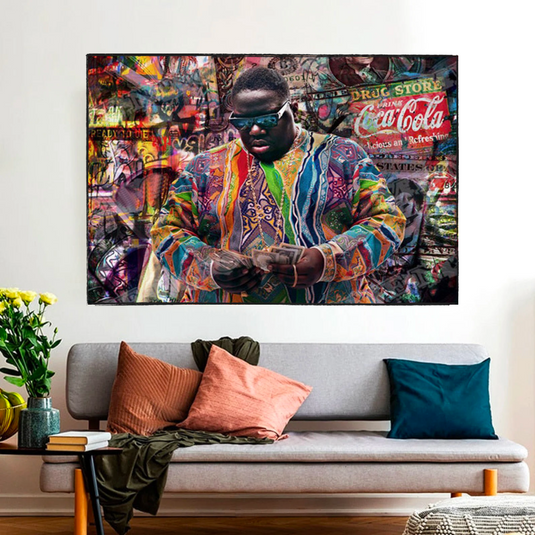 Biggie Smalls Graffiti Rapper The Notorious B.I.G. Canvas Wall Art - Wall Art Decor - Famous Wall Art-GraffitiWallArt