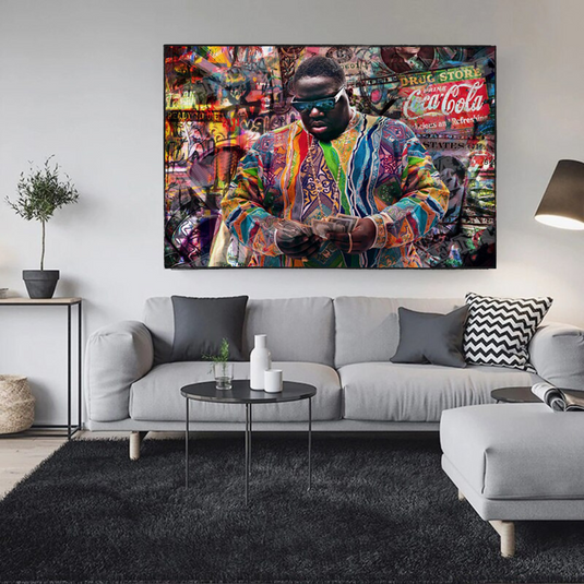 Biggie Smalls Graffiti Rapper The Notorious B.I.G. Canvas Wall Art - Wall Art Decor - Famous Wall Art-GraffitiWallArt