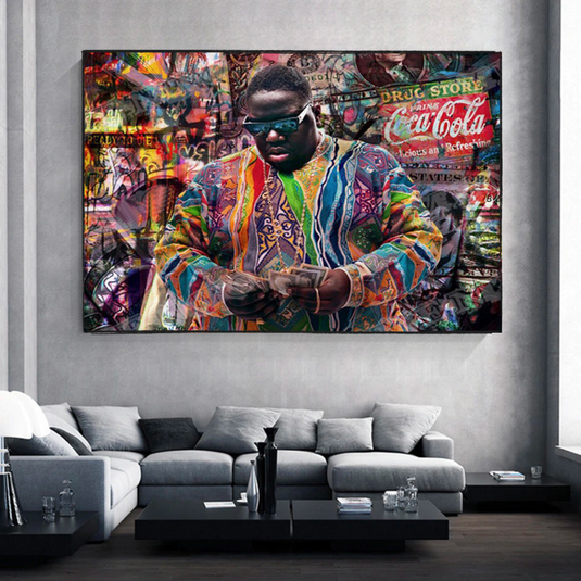Biggie Smalls Graffiti Rapper The Notorious B.I.G. Canvas Wall Art - Wall Art Decor - Famous Wall Art-GraffitiWallArt