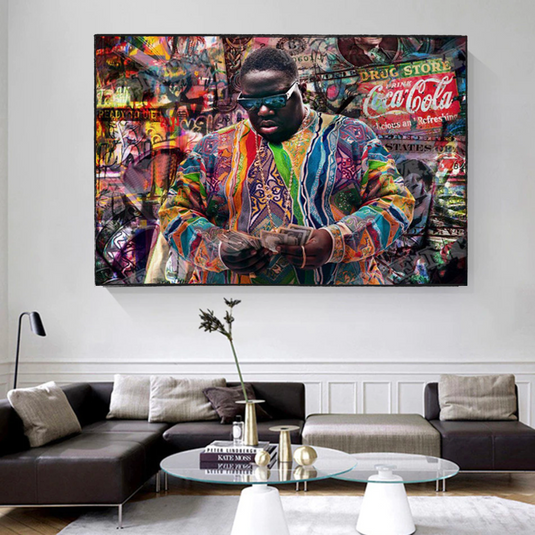 Biggie Smalls Graffiti Rapper The Notorious B.I.G. Canvas Wall Art - Wall Art Decor - Famous Wall Art-GraffitiWallArt