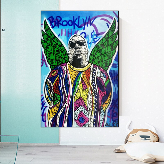 Biggie Smalls Singer by Alec Canvas Wall Art-GraffitiWallArt