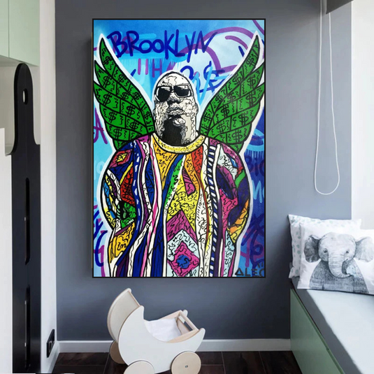 Biggie Smalls Singer by Alec Canvas Wall Art-GraffitiWallArt