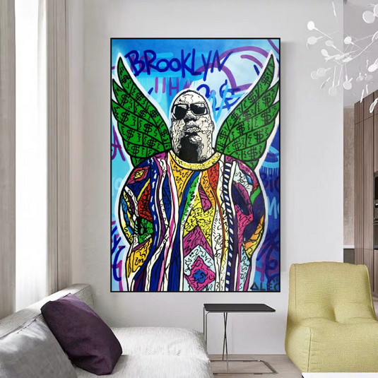 Biggie Smalls Singer by Alec Canvas Wall Art-GraffitiWallArt