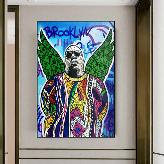 Biggie Smalls Singer by Alec Canvas Wall Art-GraffitiWallArt