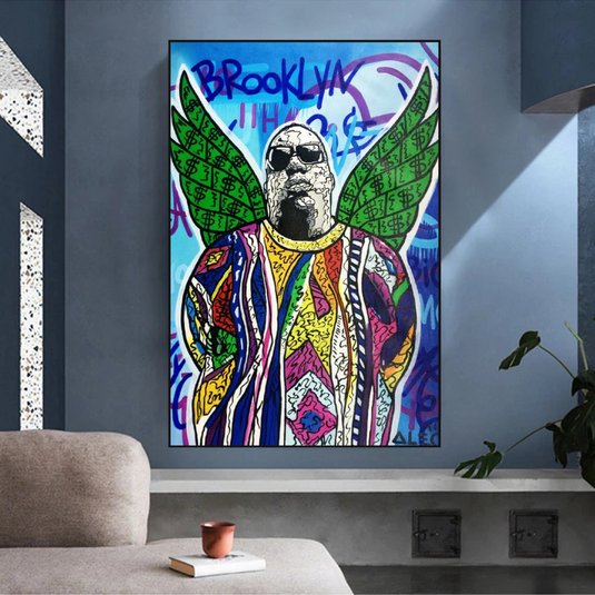 Biggie Smalls Singer by Alec Canvas Wall Art-GraffitiWallArt