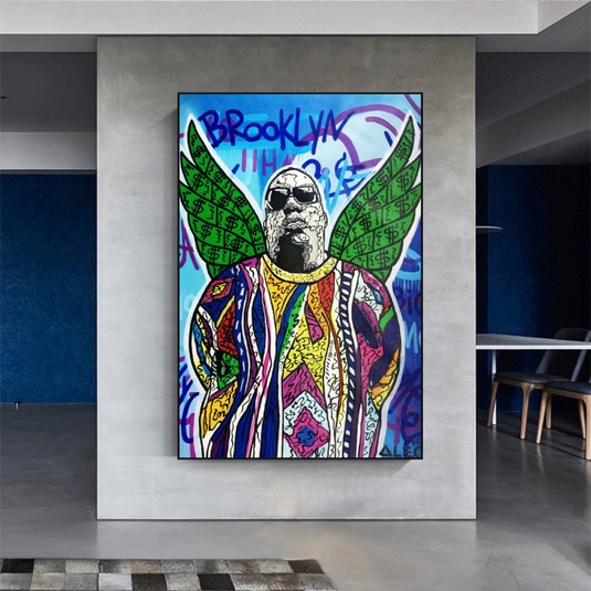 Biggie Smalls Singer by Alec Canvas Wall Art-GraffitiWallArt