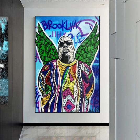 Biggie Smalls Singer by Alec Canvas Wall Art-GraffitiWallArt