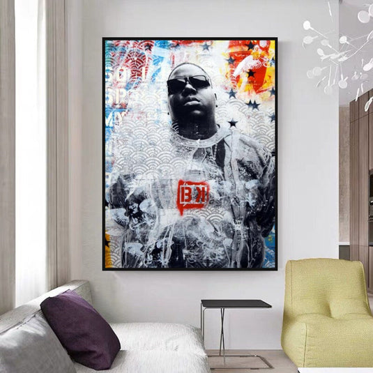 Biggie Smalls Singer Rapper Canvas Wall Art-GraffitiWallArt