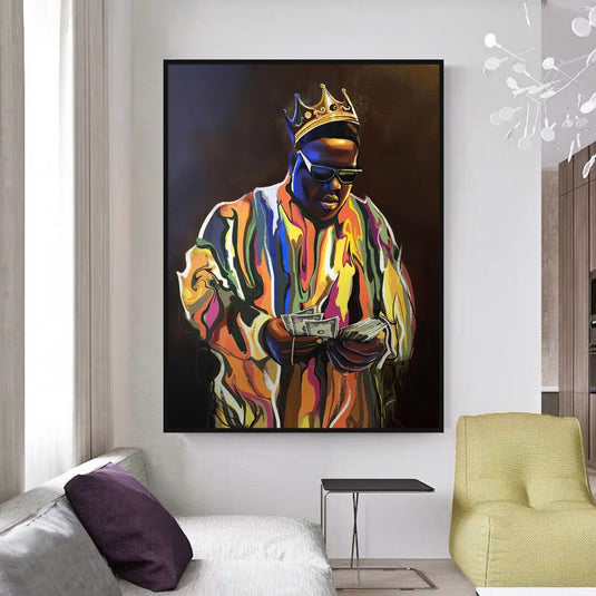 Biggie Smalls Singer Rapper Canvas Wall Art-GraffitiWallArt