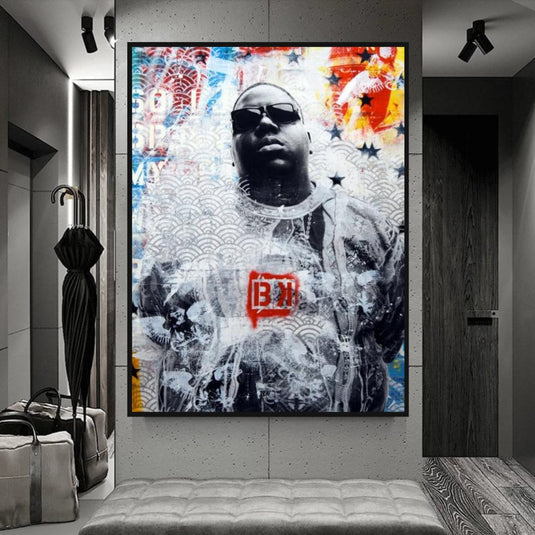 Biggie Smalls Singer Rapper Canvas Wall Art-GraffitiWallArt