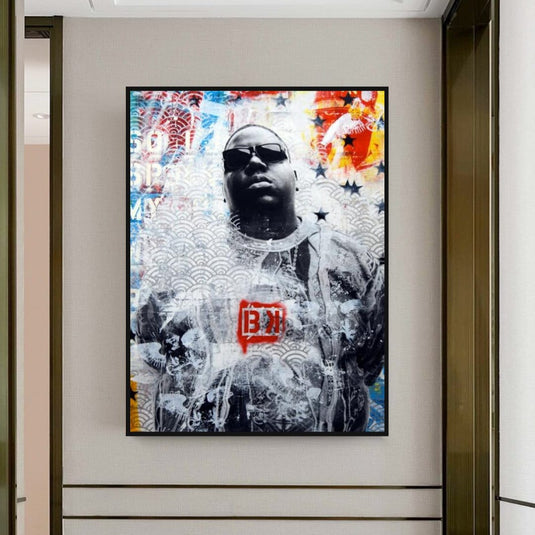 Biggie Smalls Singer Rapper Canvas Wall Art-GraffitiWallArt