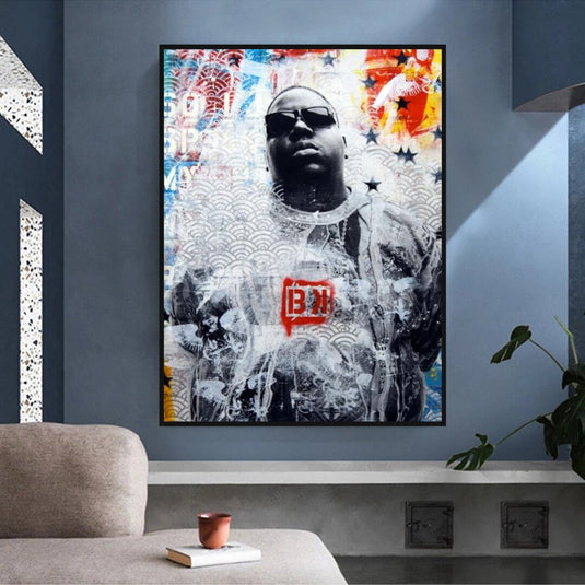 Biggie Smalls Singer Rapper Canvas Wall Art-GraffitiWallArt