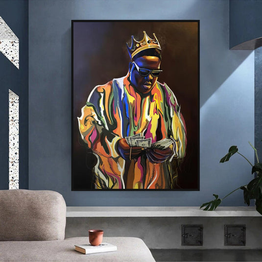 Biggie Smalls Singer Rapper Canvas Wall Art-GraffitiWallArt