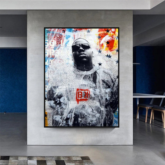 Biggie Smalls Singer Rapper Canvas Wall Art-GraffitiWallArt