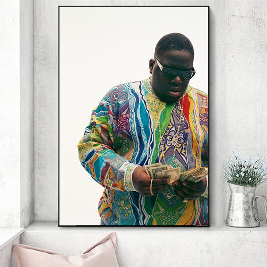 Biggie Smalls The Notorious B.I.G. Singer Canvas Wall Art-GraffitiWallArt