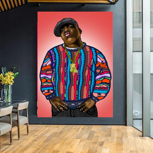 Biggie Smalls The Notorious B.I.G. Singer Canvas Wall Art-GraffitiWallArt