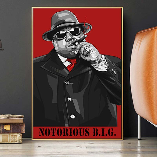 Biggie Smalls The Notorious B.I.G. Singer Canvas Wall Art-GraffitiWallArt