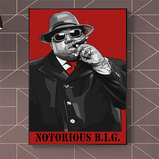 Biggie Smalls The Notorious B.I.G. Singer Canvas Wall Art-GraffitiWallArt