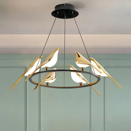 Bird Shaped Acrylic Chandelier: Elegant Lighting Solution-GraffitiWallArt