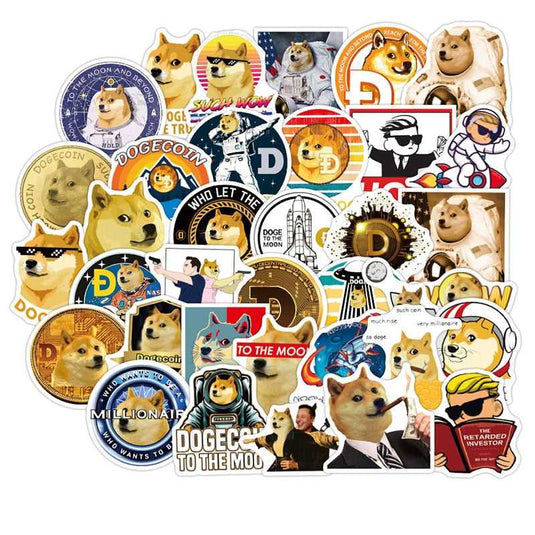 Bitcoin and Dogecoin Stickers Pack - Famous and Waterproof Bundle-GraffitiWallArt