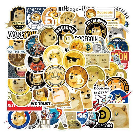 Bitcoin and Dogecoin Stickers Pack - Famous and Waterproof Bundle-GraffitiWallArt