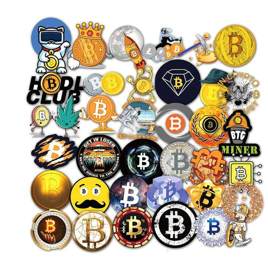 Bitcoin and Dogecoin Stickers Pack - Famous and Waterproof Bundle-GraffitiWallArt