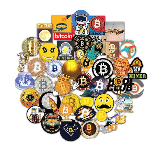 Bitcoin and Dogecoin Stickers Pack - Famous and Waterproof Bundle-GraffitiWallArt