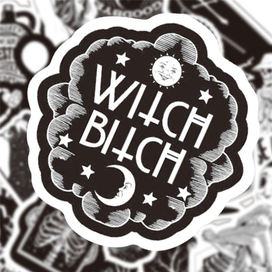 Black and White Horror: Gothic Stickers Pack-GraffitiWallArt