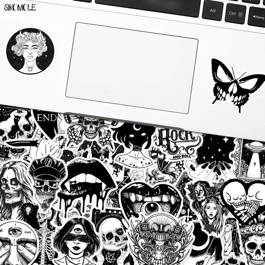 Black White Horror Stickers - Famous Bundle Pack Waterproof-GraffitiWallArt