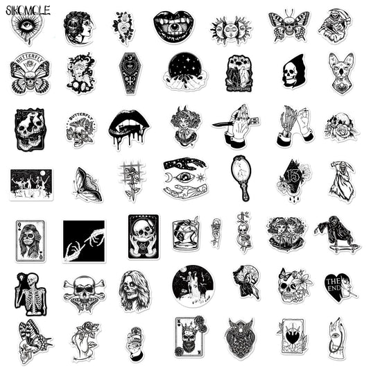 Black White Horror Stickers - Famous Bundle Pack Waterproof-GraffitiWallArt