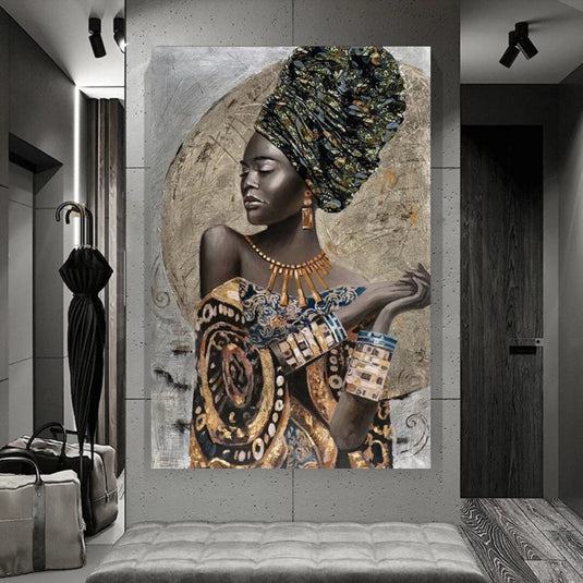 Black Woman Wall Art: African-Inspired Designs-GraffitiWallArt