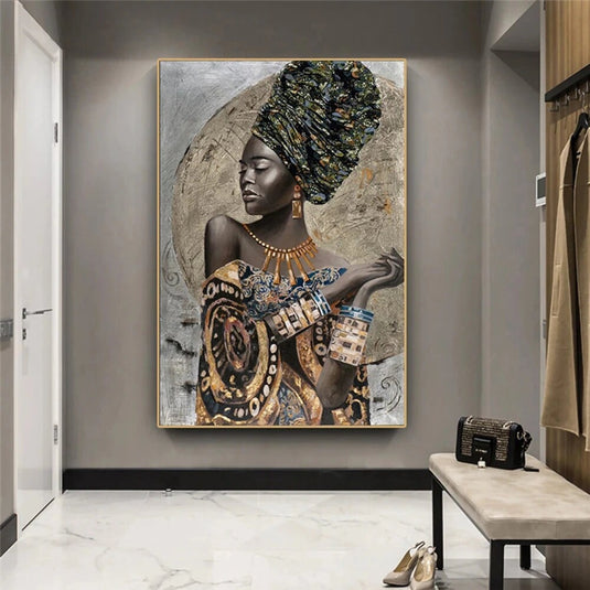 Black Woman Wall Art: African-Inspired Designs-GraffitiWallArt