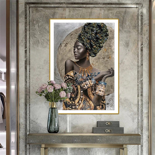 Black Woman Wall Art: African-Inspired Designs-GraffitiWallArt