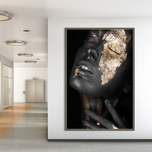 Black Woman Wall Art, Modern African Woman Canvas Art-GraffitiWallArt