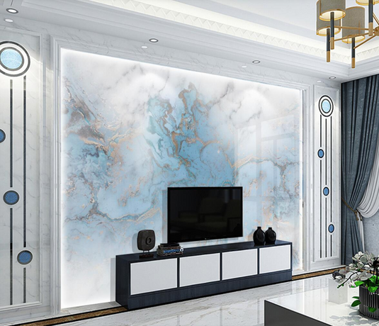 Blue Marble Wallpaper Mural: Transform your space-GraffitiWallArt