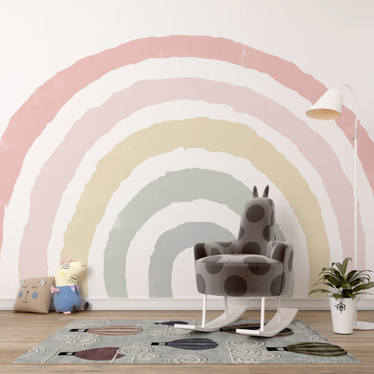 Boho Rainbow Wallpaper Mural: Transform Your Space-GraffitiWallArt