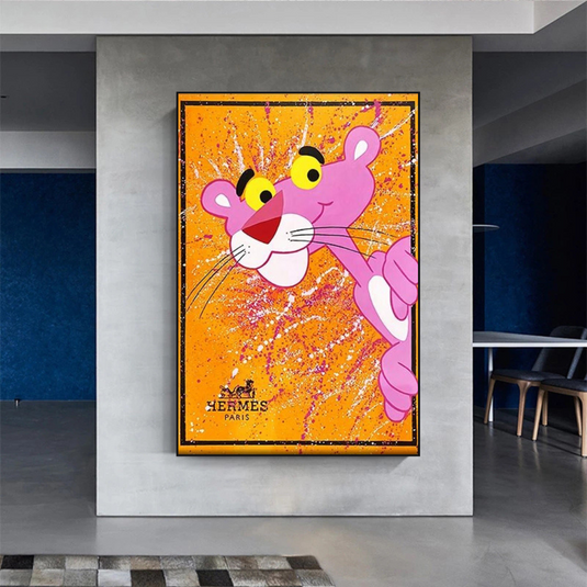 Bold and Playful - Pink Panther Poster Art-GraffitiWallArt