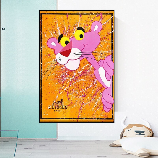 Bold and Playful - Pink Panther Poster Art-GraffitiWallArt