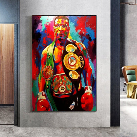 Boxing Champion Tyson Canvas Wall Art-GraffitiWallArt