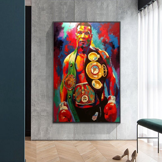 Boxing Champion Tyson Canvas Wall Art-GraffitiWallArt