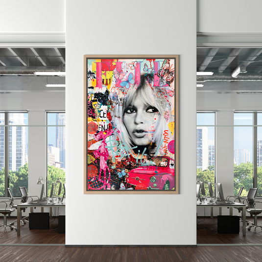 Brigitte Bardot Beauty Queen Canvas Wall Art-GraffitiWallArt