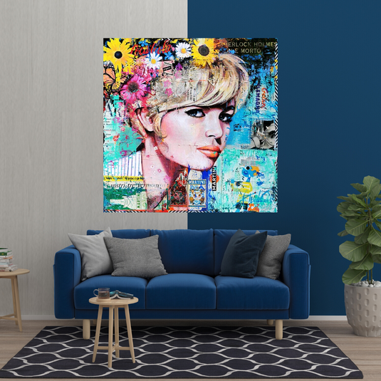 Brigitte Bardot Pop Art Canvas Wall Art - Revamp your office space-GraffitiWallArt